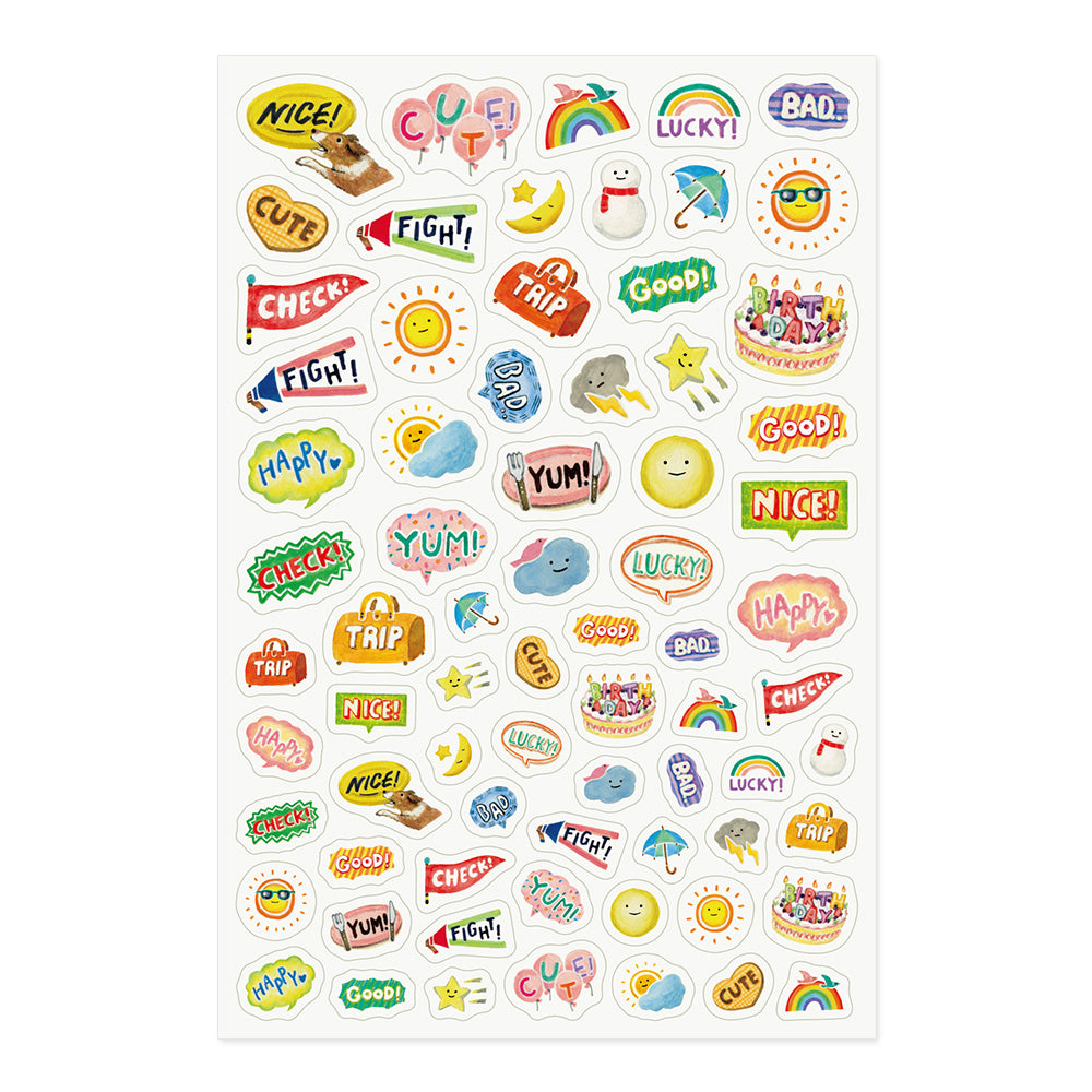 Midori Yuru Log Sticker (1 Sheet) - Feeling — side view