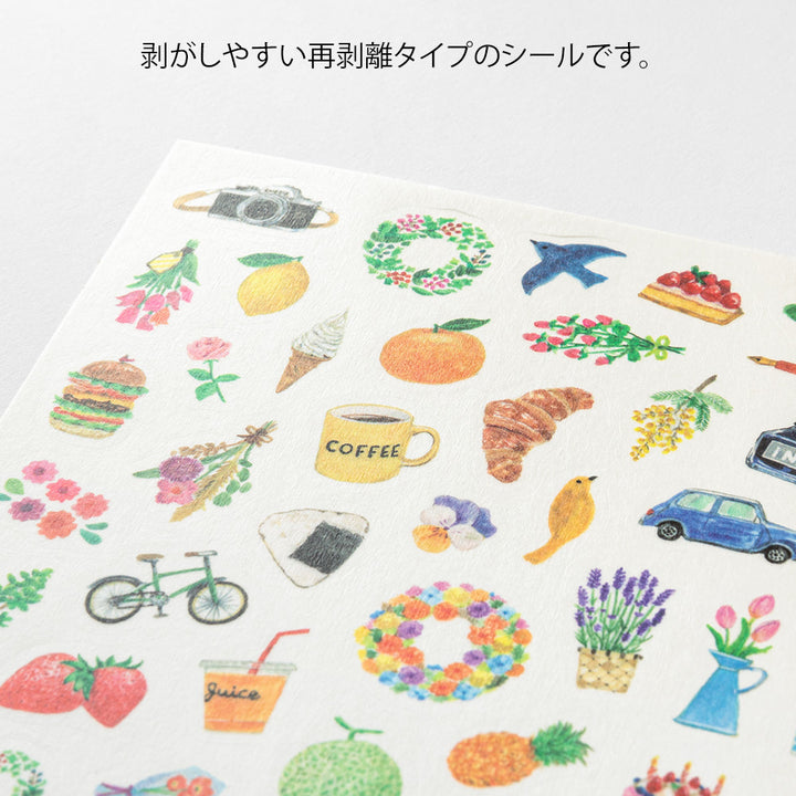 Midori Yuru Log Sticker (1 Sheet) - Motif — angle view
