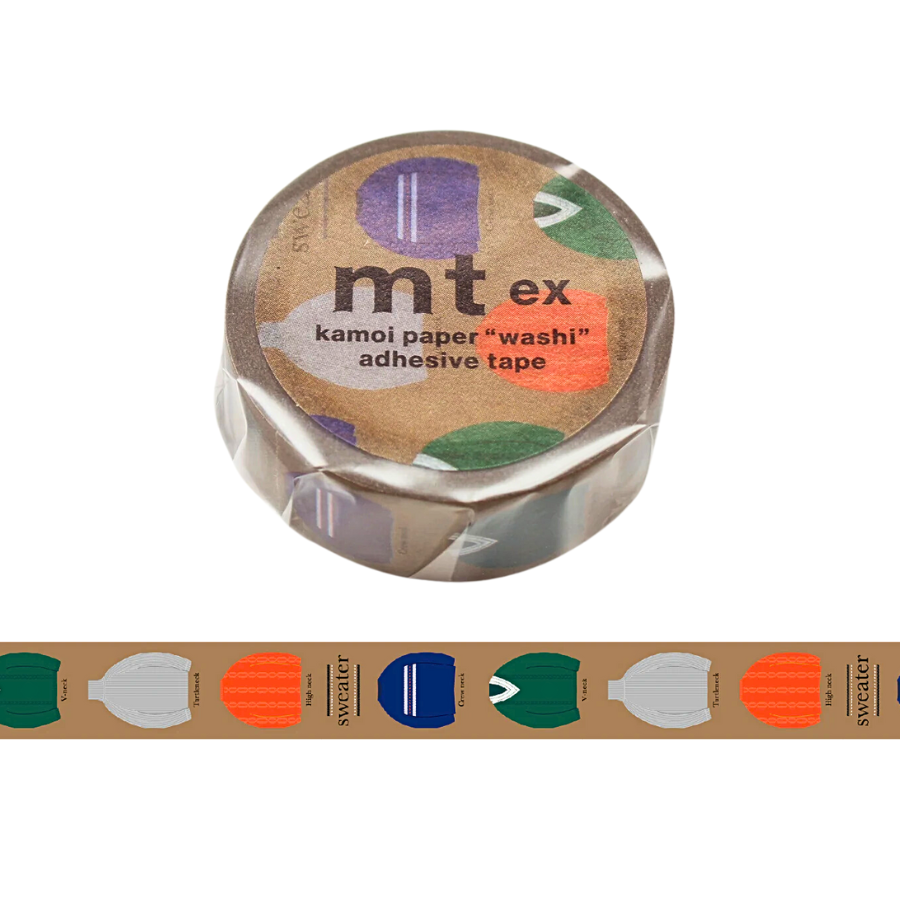 MT EX Washi Tape - Various Sweaters — roll front