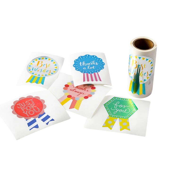 Midori Roll Sticker [L] Metalic Gift Rosette — front view