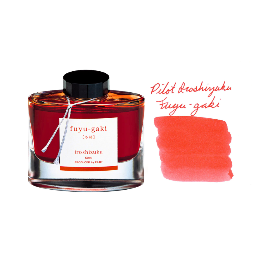 Pilot Iroshizuku 50ml Ink Bottle Fountain Pen Ink - Fuyu-gaki (Red Orange) — bottle front