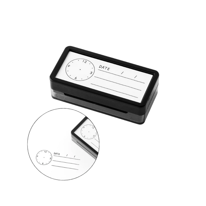 Midori Paintable Stamp Pre-inked Half Size Keep Track of Time — front view