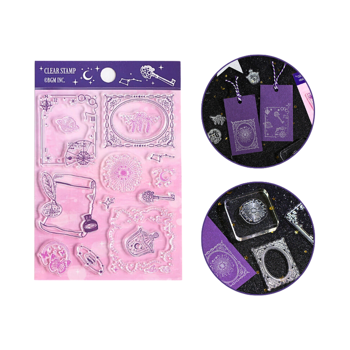 BGM Clear Stamp: Diary - Retro Star Moon Poem — front view