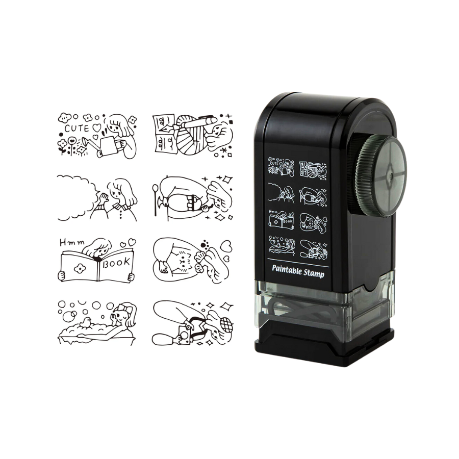 Midori Paintable Rotating Stamp Dial - Life — front view