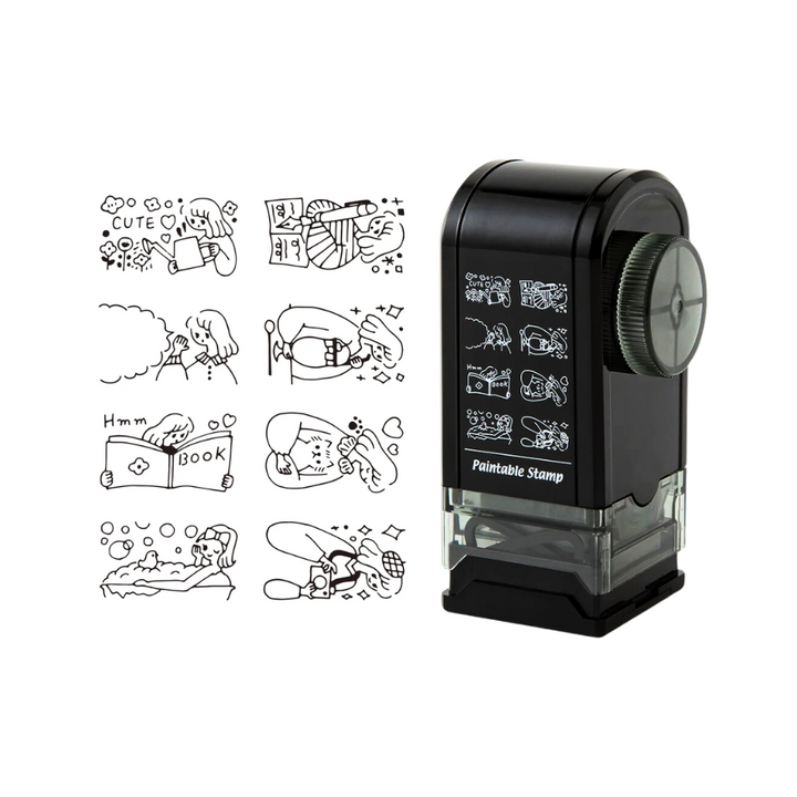 Midori Paintable Rotating Stamp Dial - Life — front view