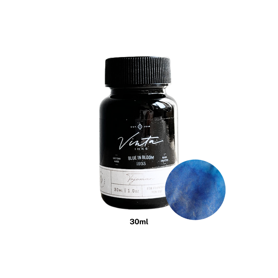 Vinta Inks 30ml Bottled Ink - Blue in Bloom [Tojoman 1935] — bottle front