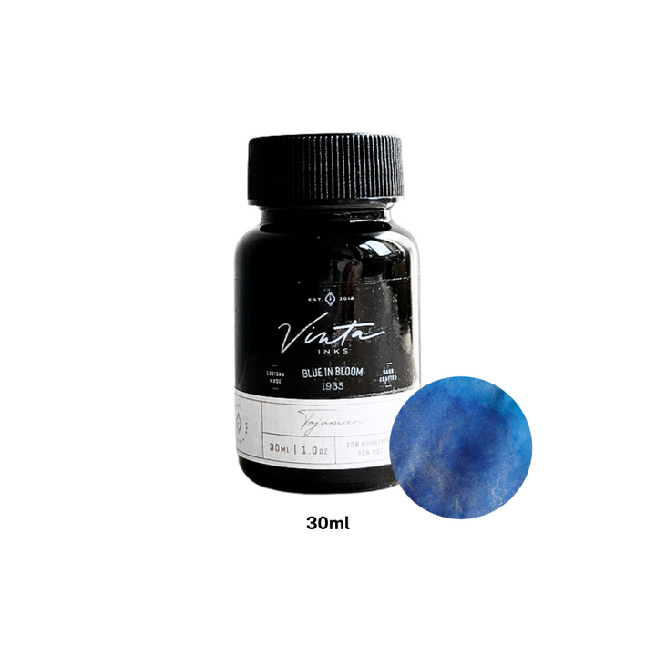 Vinta Inks 30ml Bottled Ink - Blue in Bloom [Tojoman 1935] — bottle front