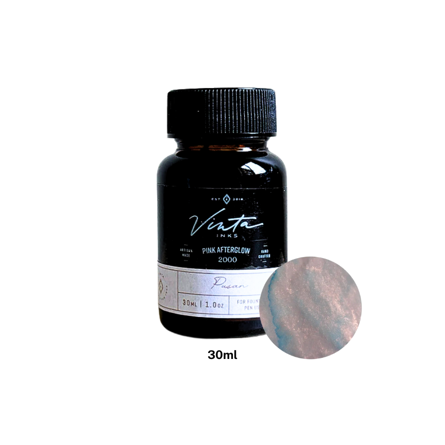 Vinta Inks 30ml Bottled Ink - Pink Afterglow [Pusan 2000] — bottle front