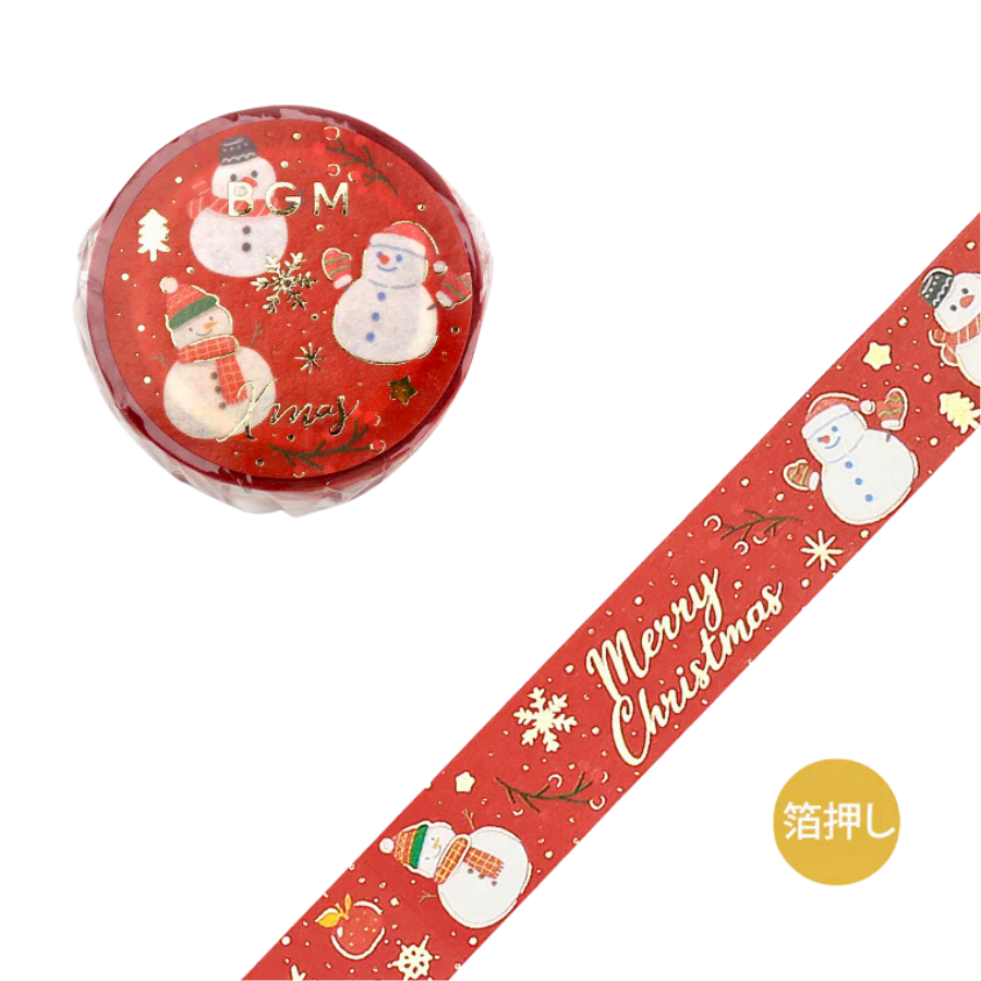 BGM Christmas Limited 2023 Masking Tape - Snowman — roll front