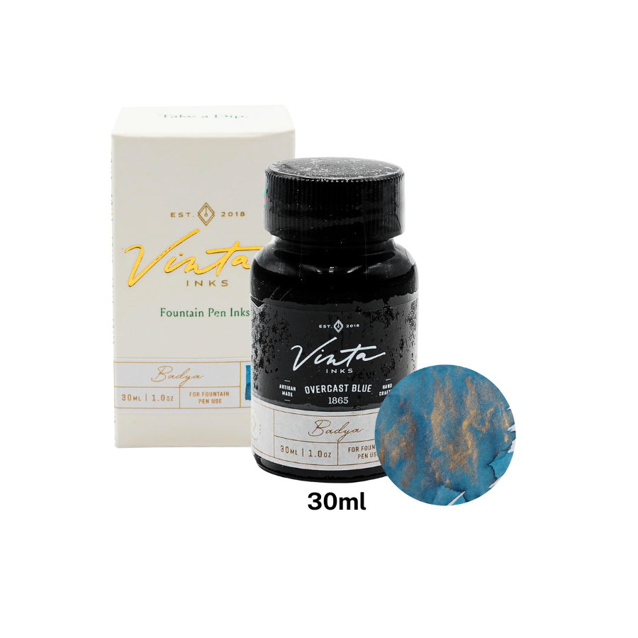 Vinta Inks Hello Rain 30ml Bottled Ink - Overcast Blue [Badya 1865] — bottle front