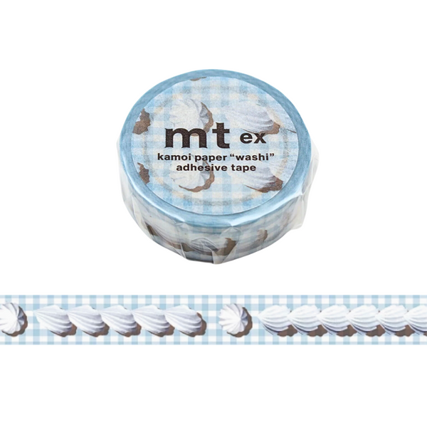 MT EX Washi Tape - Whipped Cream Line — roll front
