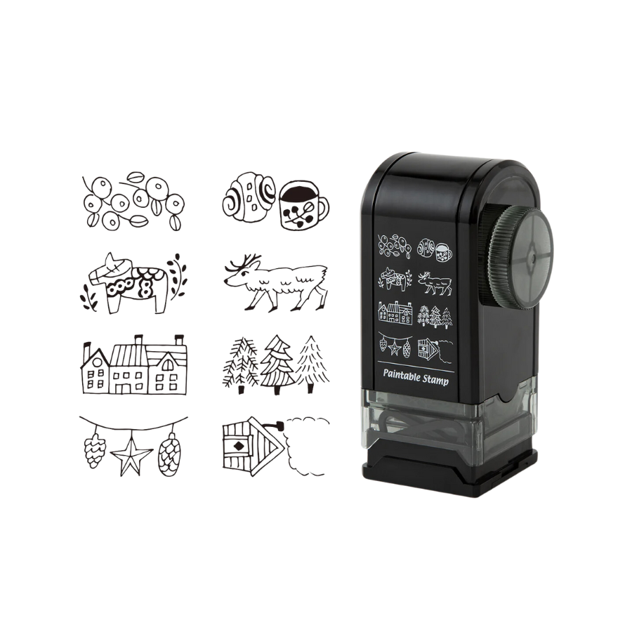 Midori Paintable Rotating Stamp Dial - Nordic Motif — front view
