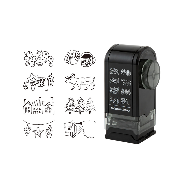 Midori Paintable Rotating Stamp Dial - Nordic Motif — front view