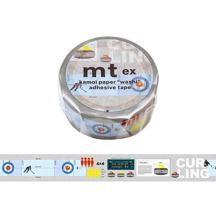 MT EX Washi Tape - Winter Sports Curling — roll front