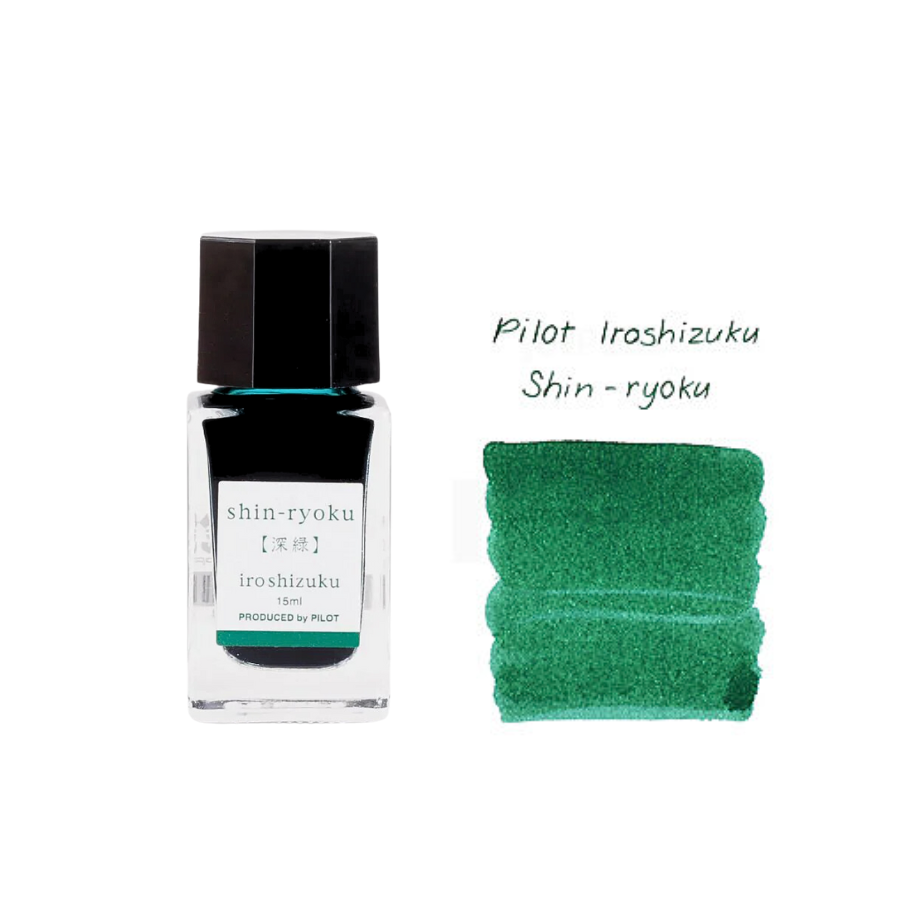 Pilot Iroshizuku 15ml Ink Bottle - Shin-ryoku (Deep Green) — bottle front