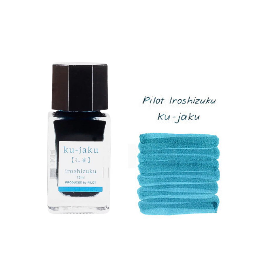 Pilot Iroshizuku 15ml Ink Bottle - Ku-jaku (Peacock) — bottle front