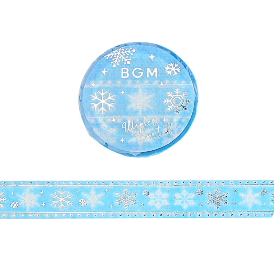 BGM Winter Limited Masking Tape - Snow Embroidery — roll front
