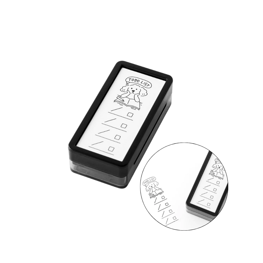 Midori Paintable Stamp Pre-inked Half Size To Do List — front view
