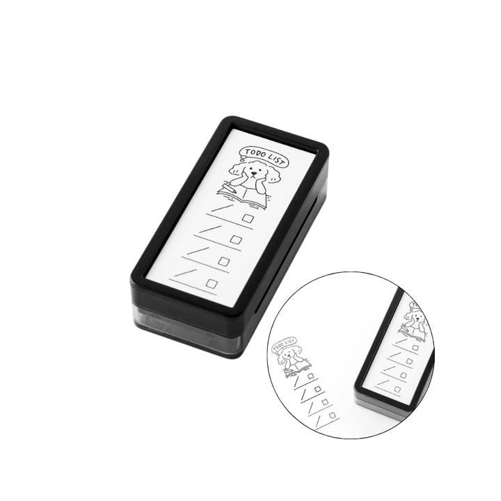 Midori Paintable Stamp Pre-inked Half Size To Do List — front view