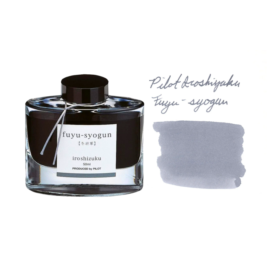 Pilot Iroshizuku 50ml Ink Bottle Fountain Pen Ink - Fuyu-syogun (Light Cool Gray) — bottle front
