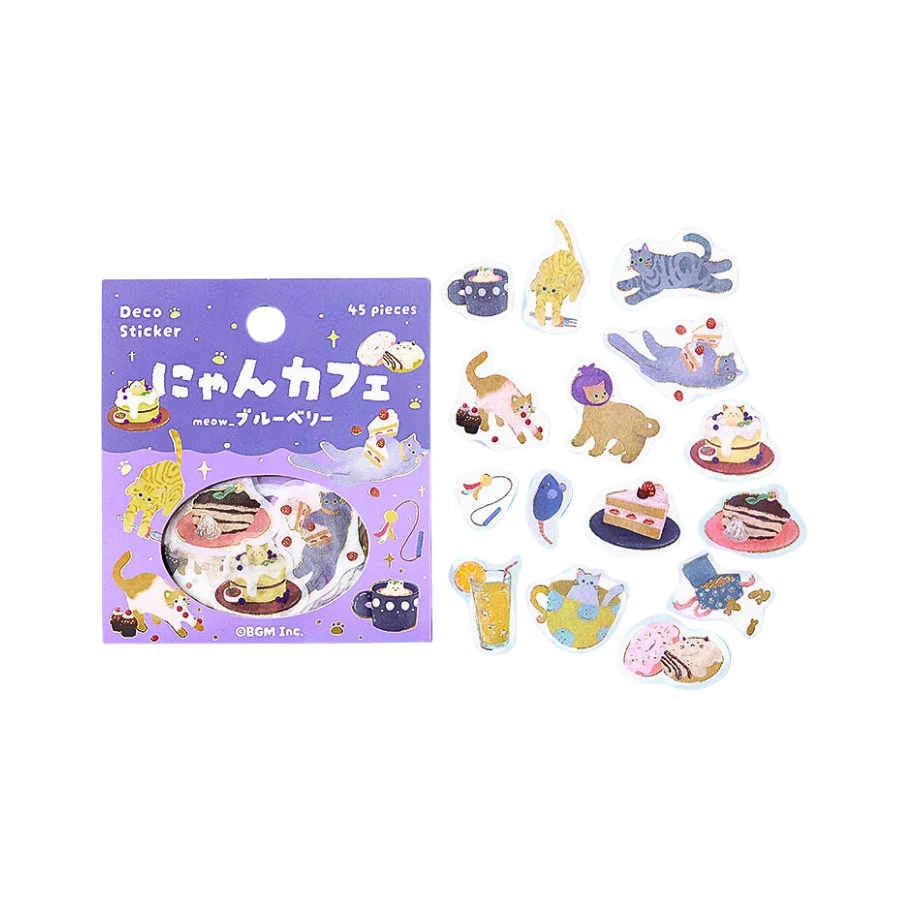 BGM Foil Stamping Flake Seal: Nyan Cafe - Blueberry — front view