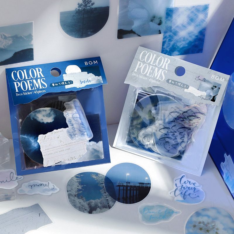 BGM Tracing Paper Seal: Color Poetry - Navy — pattern detail