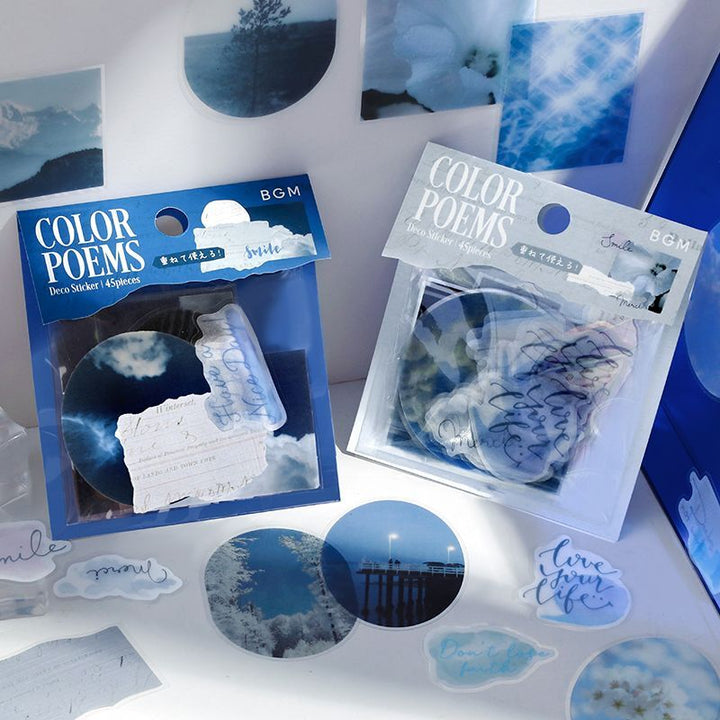 BGM Tracing Paper Seal: Color Poetry - Navy — pattern detail