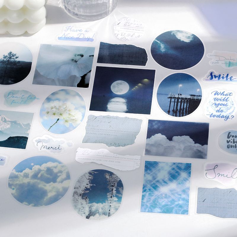 BGM Tracing Paper Seal: Color Poetry - Navy — applied on surface