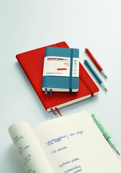 Leuchtturm1917 Recombine A5 Medium Softcover Notebook - Dotted / Lobster — size comparison