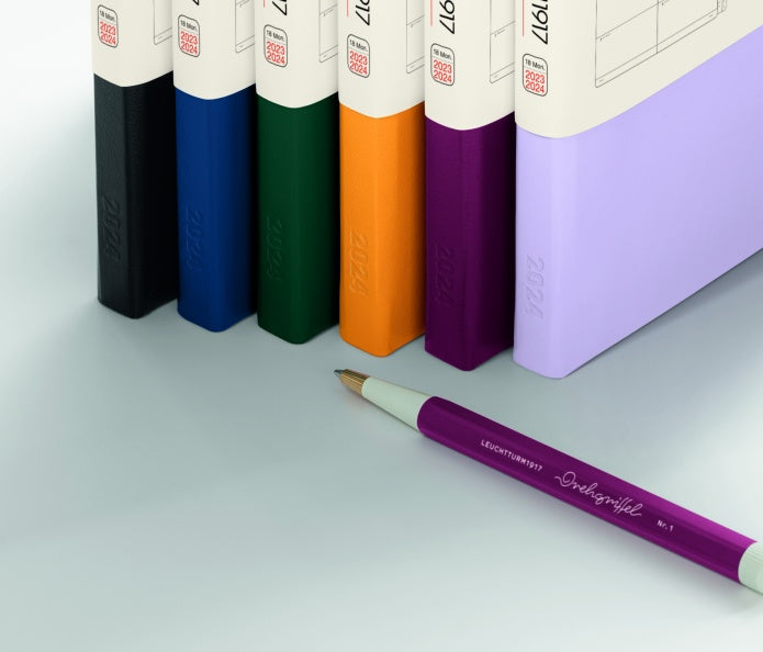Leuchtturm1917 Recombine A5 Medium Hardcover Notebook - Ruled / Sky — spine view