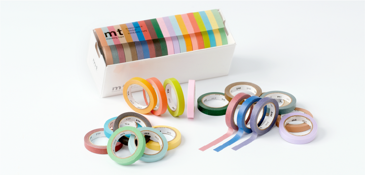 MT Tape 20P Washi Tape Light and Muted Color — roll front
