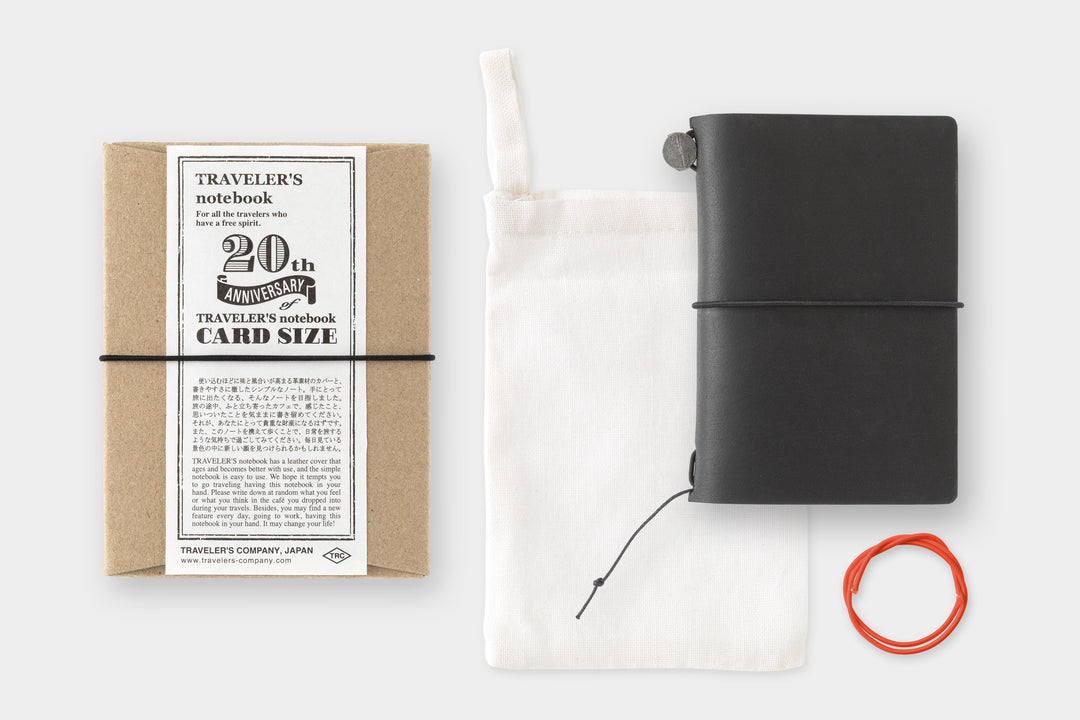 TRAVELER'S notebook 20th Anniversary Limited Edition Card Size Set - Black [Pre-Order] — front view