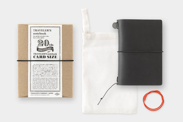 TRAVELER'S notebook 20th Anniversary Limited Edition Card Size Set - Black [Pre-Order] — front view