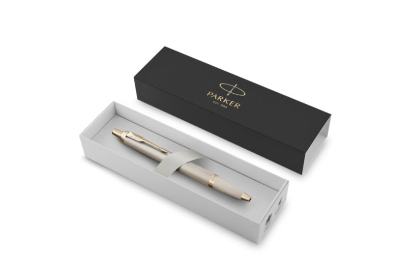 Parker IM PROFESSIONAL Ballpoint Pen in Monochrome Champagne — Parker ballpoint pen — reliable smooth-writing everyday pen, at Cityluxe Singapore