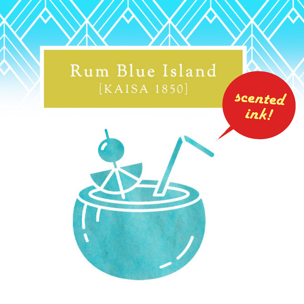 Vinta Inks Summer Cocktails 30ml Bottled Ink - Rum Blue Island [Kaisa 1854] — bottle at angle