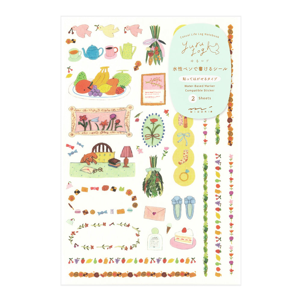 Midori Yuru Log Sticker (2 Sheets) - My Life — front view