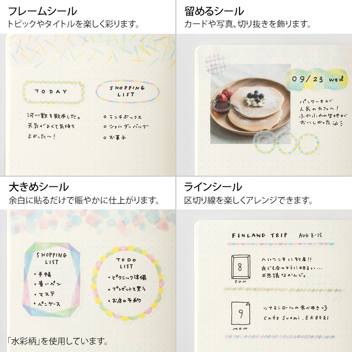 Midori Yuru Log Sticker (2 Sheets) - My Life — with packaging