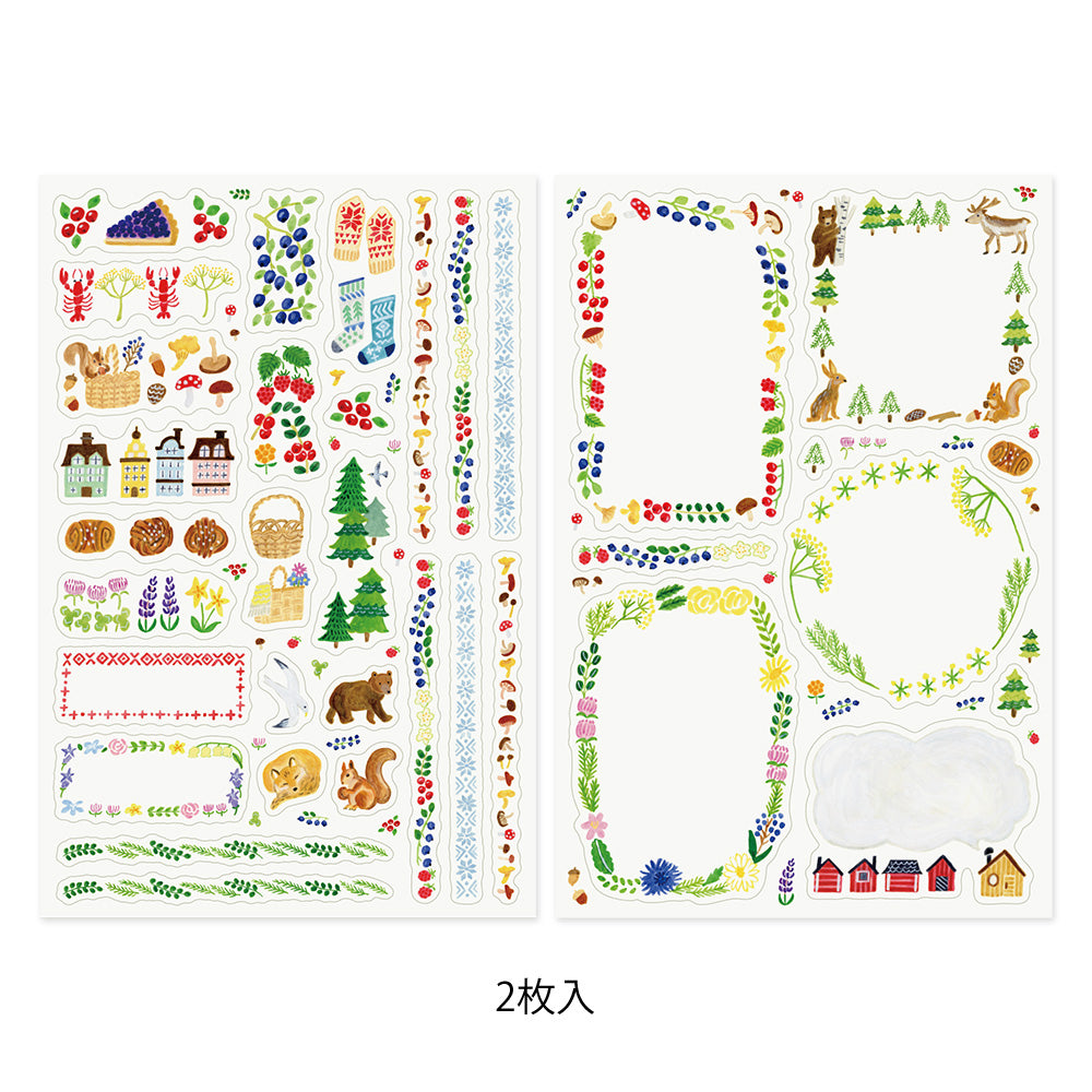 Midori Yuru Log Sticker (2 Sheets) - Scandinavia — side view