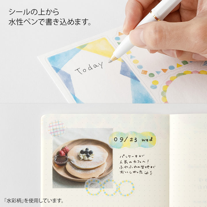 Midori Yuru Log Sticker (2 Sheets) - Cat — in use