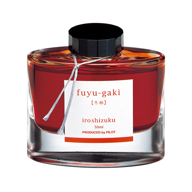 Pilot Iroshizuku 50ml Ink Bottle Fountain Pen Ink - Fuyu-gaki (Red Orange) — bottle at angle