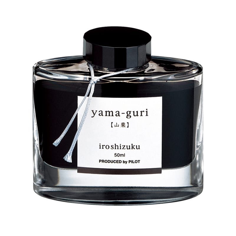 Pilot Iroshizuku 50ml Ink Bottle Fountain Pen Ink - Yama-guri (Dark Brown) — bottle at angle