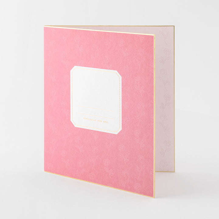 Midori Folded Message Cardboard with Translucent Sticker &amp; Envelope — flat lay