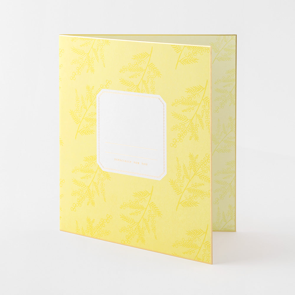 Midori Folded Message Cardboard with Translucent Sticker &amp; Envelope — angle view