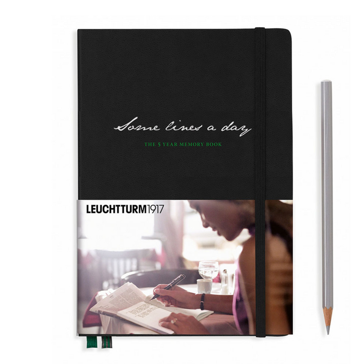 Leuchtturm1917 Some Lines A Day A5 Medium Hardcover Notebook in Black — Leuchtturm1917 notebook — quality writing journal with premium paper, at Cityluxe Singapore stationery store