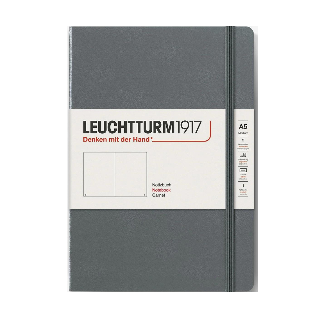 Leuchtturm1917 A5 Medium Hardcover Notebook in Dotted / Anthracite — Leuchtturm1917 notebook — quality writing journal with premium paper, at Cityluxe Singapore stationery store