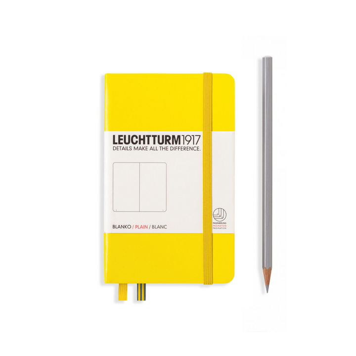 Leuchtturm1917 A6 Pocket Hardcover Notebook in Plain / Lemon — Leuchtturm1917 notebook — quality writing journal with premium paper, at Cityluxe Singapore stationery store