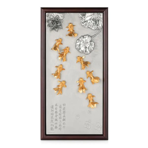 Royal Selangor Gilt Oriental Goldfish Plaque — front view