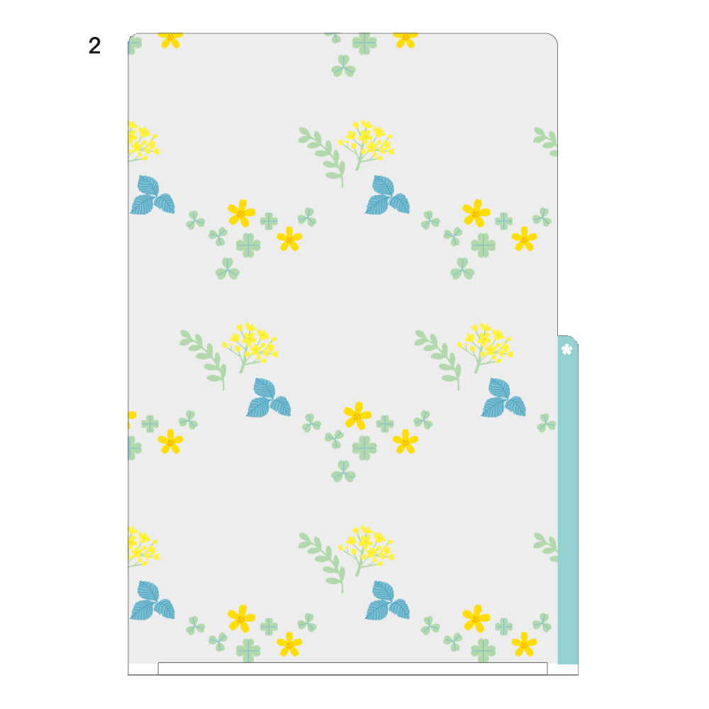 Midori 3 Pockets Clear Folder A4 Wild flower — detail view