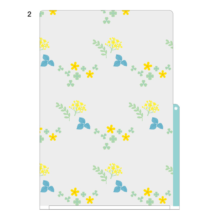 Midori 3 Pockets Clear Folder A4 Wild flower — detail view