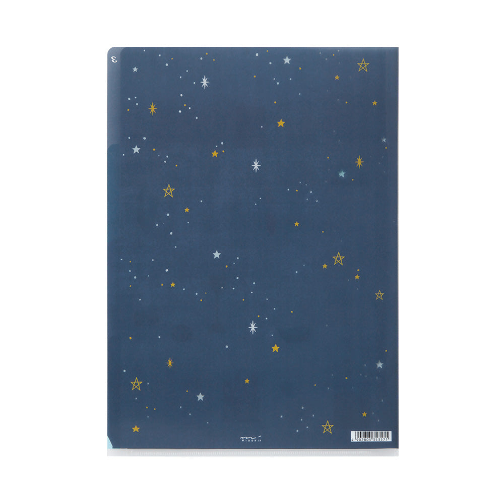 Midori 3 Pockets Clear Folder A4 Science Tools — side view